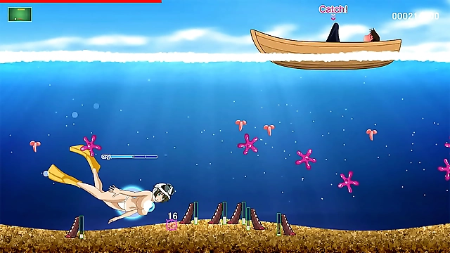 JAV Hentai Game: Topless Bikini Diver Makes Him Cum Over 6 Times