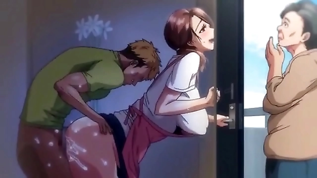 Vivid Hentai Scene: Horny Wife Gets Fucked by Big Cock Delivery Guy While Talking to Mother-in-Law