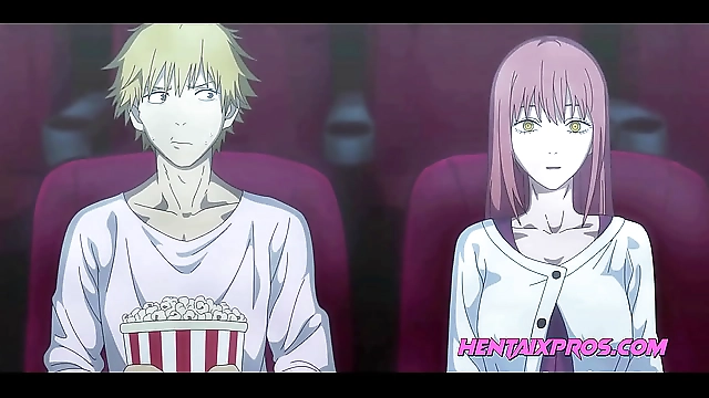 JAV Goddess Miss Makima Blows Her Lucky Student in the Cinema - Uncensored Hentai