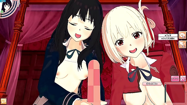 Spider Lily CHISATOs Threesome with TAKINAs POV: 3DCG Hentai Eroge with JAPANESE KOIKATSU