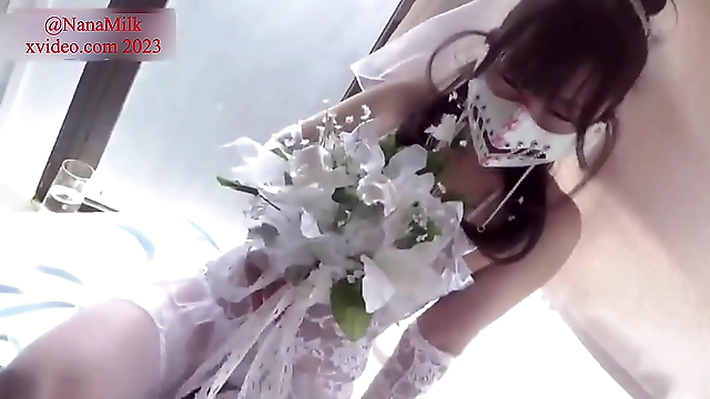 JAV MILF in a Stunning Wedding Dress Unleashes the Fiercest Squirt! Must-See!