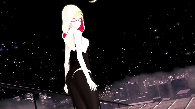 Gushing and Fucked on the Rooftop: Spider-Gwen Gwen Stacys Wild Night