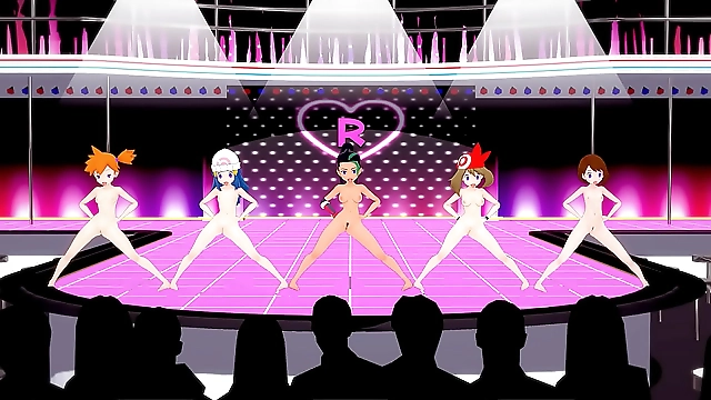 Hypnotic Naked Dance of MMD Pokemon Girls