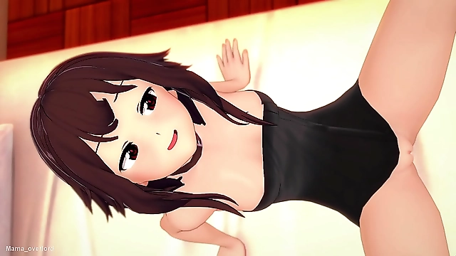 Japanese Sensation! Megumin from Konosuba Cant Wait to Fuck, Strips Down and Takes Off Her Towel in the Infirmary!