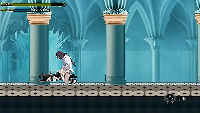 F*ck like a beast! Man in Uncle pantyhose invades another world's hentai game!