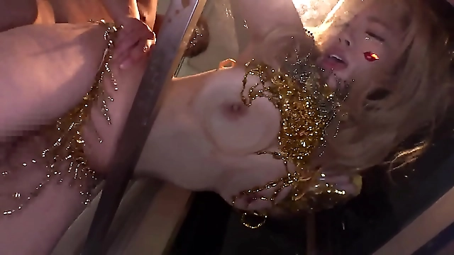 Get ready for a luscious enchantress spilling out of her netting dress at the Nakadashi Carnival! Her big tits cant be contained as she picks up a slutty partner with her wild moves