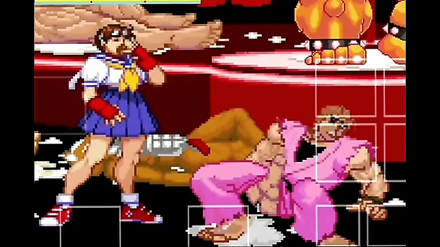 Japanese Goddess Sakura Dominates Dan in SF MUGEN Showdown! Unleash Her Luscious Moves & Alluring Slutty Powers!