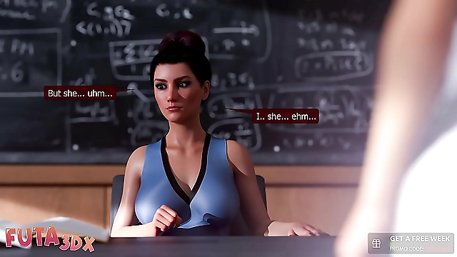 Horny MILF Teacher Bends Cute Blonde Futa Pupil Over Desk for a Steamy Fuck Session! Cum Inside for More JAV Stories!