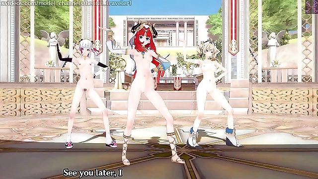 JAVs Luscious Enchantress Nilou Ayaka Brings the Heat in Genshin Impact 【MMD】EVERGLOWs Adios REMAKE