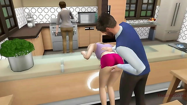 Kinky British Family: Sims 4 Stepfather Seduces and Fucks His Step-Daughter