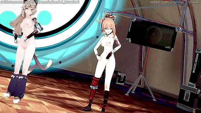 Genshin Impact MMD Keshas Timber: Laylas Seductive Dance with Mona Fischl and Yoimiya! Unleash Your Inner Slut with Hu Tao Xinyans Enchanting Moves!