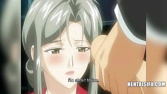 luscious busty MILF, alluring in her latex suit, dominates her classroom