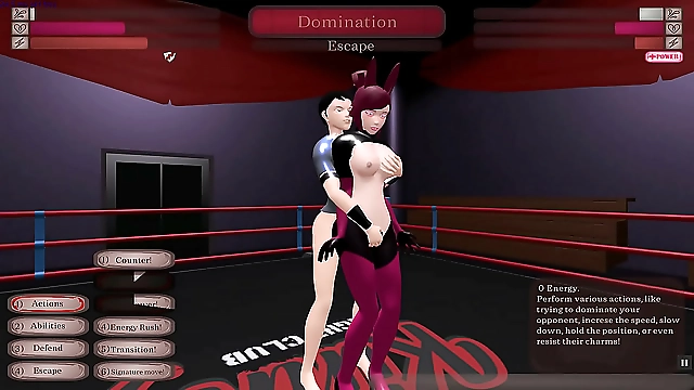 Get Your Pussy Whipped in the Kinky Fight Club! Hentai Wrestling Game with Slutty Bunnygirl Pegging
