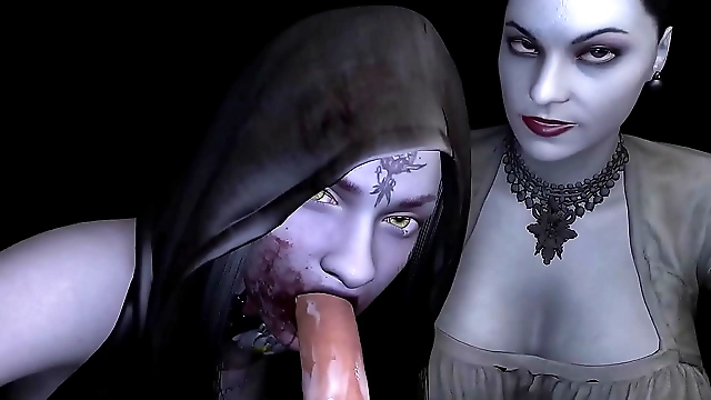 Dive into the Luscious World of JAVs Lady Dimitrascu Double Blowjob Resident Evil Porn Parody