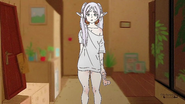 Shower of Sexual Pleasure: Frieren's Ass Trapped in Sticky Cum and Fucked by StarkFern in Hentai Cartoon Parody