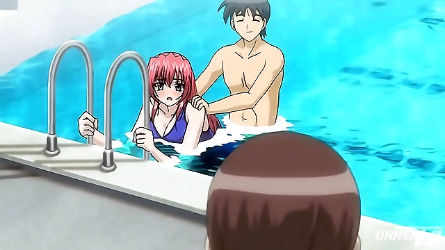 Hentai Wanted: Step Sister and Step Brother Almost Caught Fucking in the Pool