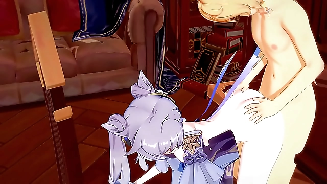 Japanese Schoolgirl Ganyu gets Fucked in Genshin Impact Hentai Game - Aether Hentai Anime Porn