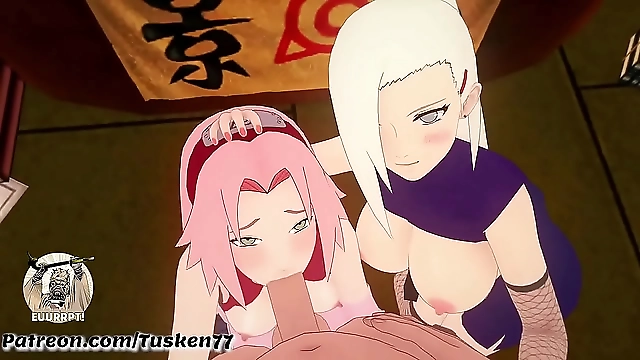 Welcome to the world of Naruto's luscious Kunoichi sluts Ino and Sakura! These enchanting beauties are ready to please their hero, Naruto, in this 3D hentai adventure