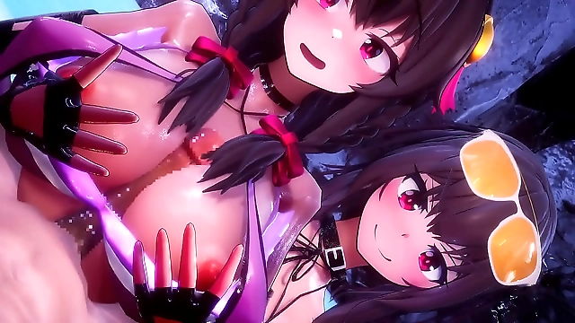 JAV Grand Opening: Megumin and Yunyuns Luscious Fuck Fest