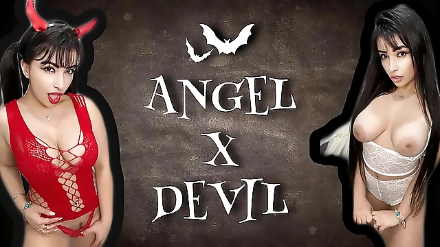 Choose Your Fap Fantasy: Adorable Angel or Luscious Devil in Cosplay Tease?